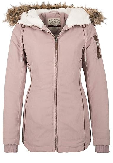 Urban Surface Damen Winterjacke | Weich gefütterte Jacke mit Kunstfell-Kapuze & Teddyfell Innenfutter