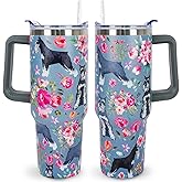 sxmluedn Schnauzer Gifts for Women Cute Dog Tumbler Coffee Cup for Women Schnauzer Travel Mug 40 OZ Stainless Steel Insulated Water Bottle With Lid and Straw