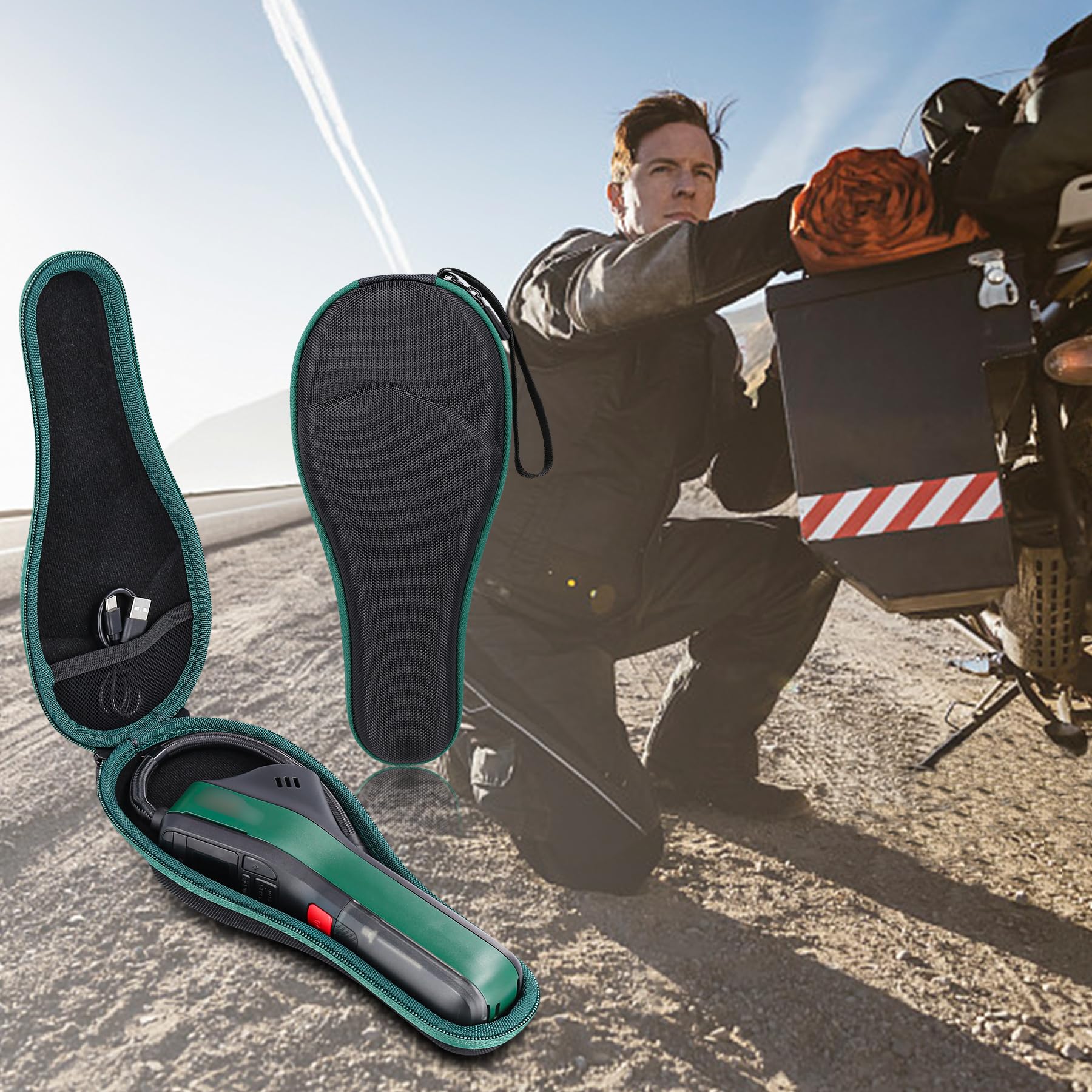 co2CREA Harte Tasche für Bosch Fahrradpumpe Luftpumpe Mini Kompressor EasyPump, Nur hülle(Schwarz) 5