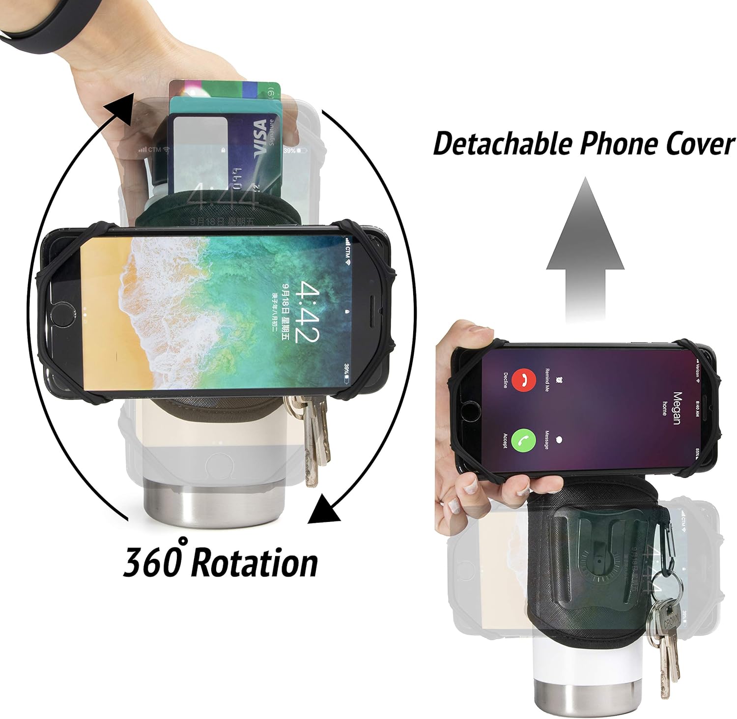 Gym Water Bottle Pouch - Water Bottle Strap 18-40oz gym bottles, Water Bottle Holder for Walking, Sport Water Bottle Sleeve FITWALLET Running phone holder, Cell Phone Card Holder Water Bottle Carrier : Sports & Outdoors