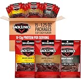 Jack Link's Beef Jerky Variety Pack - (15 Pack) 1.25 oz | Original, Teriyaki &amp; Peppered - Ready to Eat Real Meat Protein Snacks - Made with 100% Real Beef