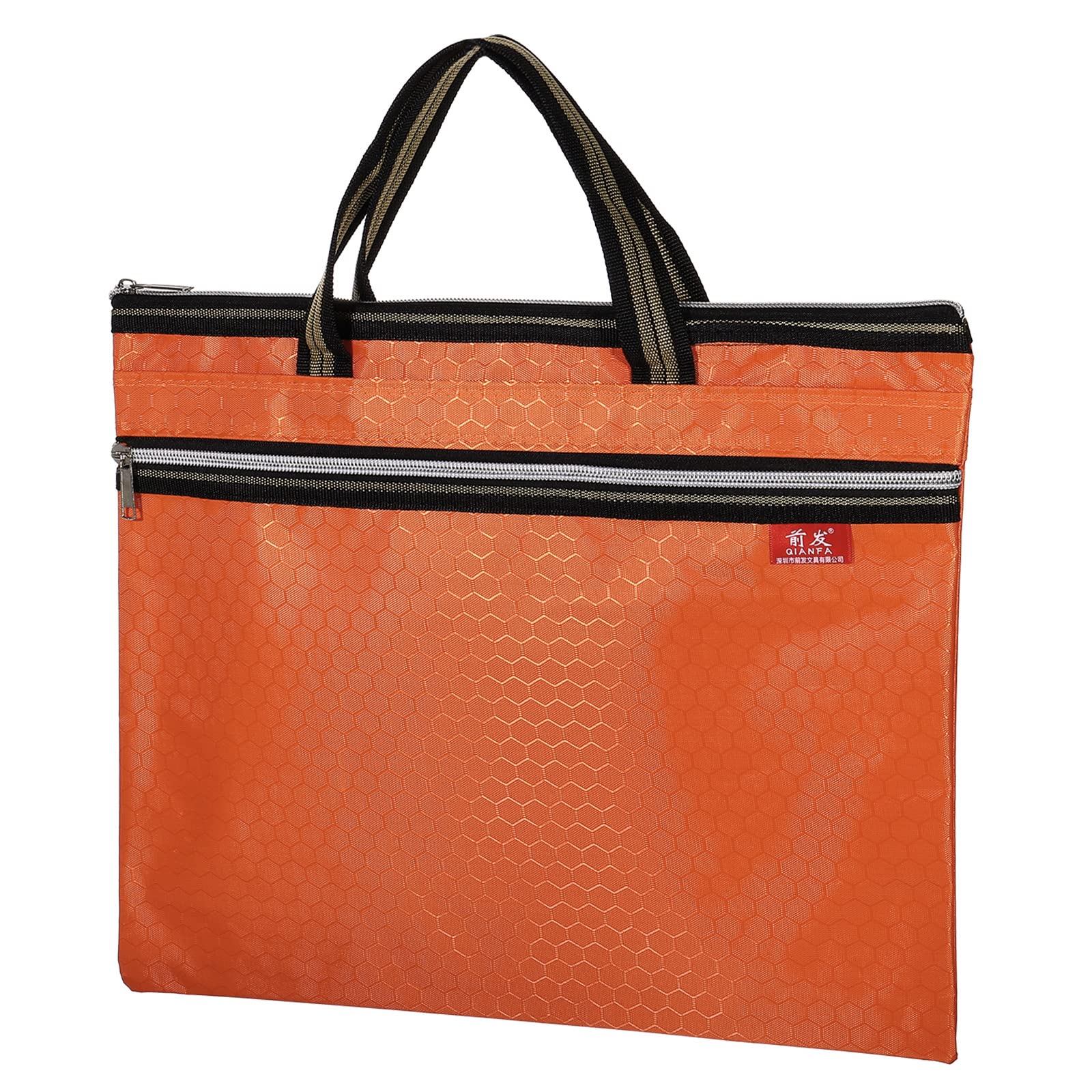 PATIKIL Waterproof Zipper File Bag, Documents Books Tools Storage Zip Pouch for Office Travel, Orange