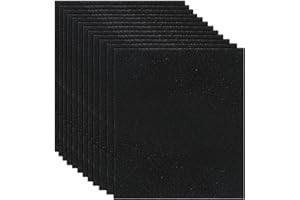 AULKZIOV 12 Pack Cat Litter Box Charcoal Filters Compatible with Hooded Cat Litter Box, 6 x 6.5Inch Replacement Activated Carbon Premium Odor Filters for Hooded Cat Litter Boxes and Pans, Black