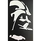 CMI174 Darth Vader - 3 3/4" x 6 1/2" die cut vinyl decal for windows, cars, trucks, tool boxes, laptops, MacBook - virtually any hard, smooth surface. | White