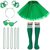 Tutu Costume Accessories Set Tulle Tutu Skirt 4 Layered Tutu Wear Pom Pom Headband with Heart Glasses Necklace and Tube Socks