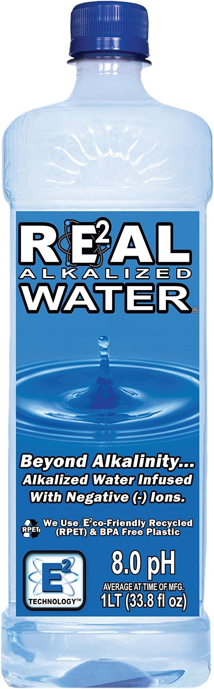 Real Water Alkalized Water, 33.8 Fluid Ounce (Pack of 12)
