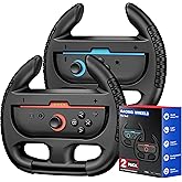 Steering Wheels for Nintendo Switch 2 (2025), Racing Wheels for Mario Kart World & 8 Deluxe, Bigger SL/SR Buttons, Switch 2 Games Accessories for Switch 2 JoyCon Controller, Easy to Install, 2 Pack Black
