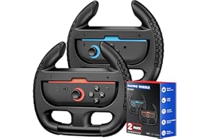 AIFASTERFLY Steering Wheels for Nintendo Switch 2 (2025), Racing Wheels for Mario Kart World & 8 Deluxe, Bigger SL/SR Buttons, Switch 2 Games Accessories for Switch 2 JoyCon Controller, Easy to Install, 2 Pack Black