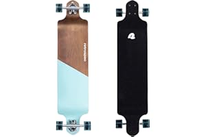 Retrospec Tidal Drop Down Longboard - 41" Extra Wide Stable Deck, 9-Ply Canadian Maple, ABEC-9 Bearings, 85A PU Wheels, Reverse Kingpin Trucks for Cruising & Downhill