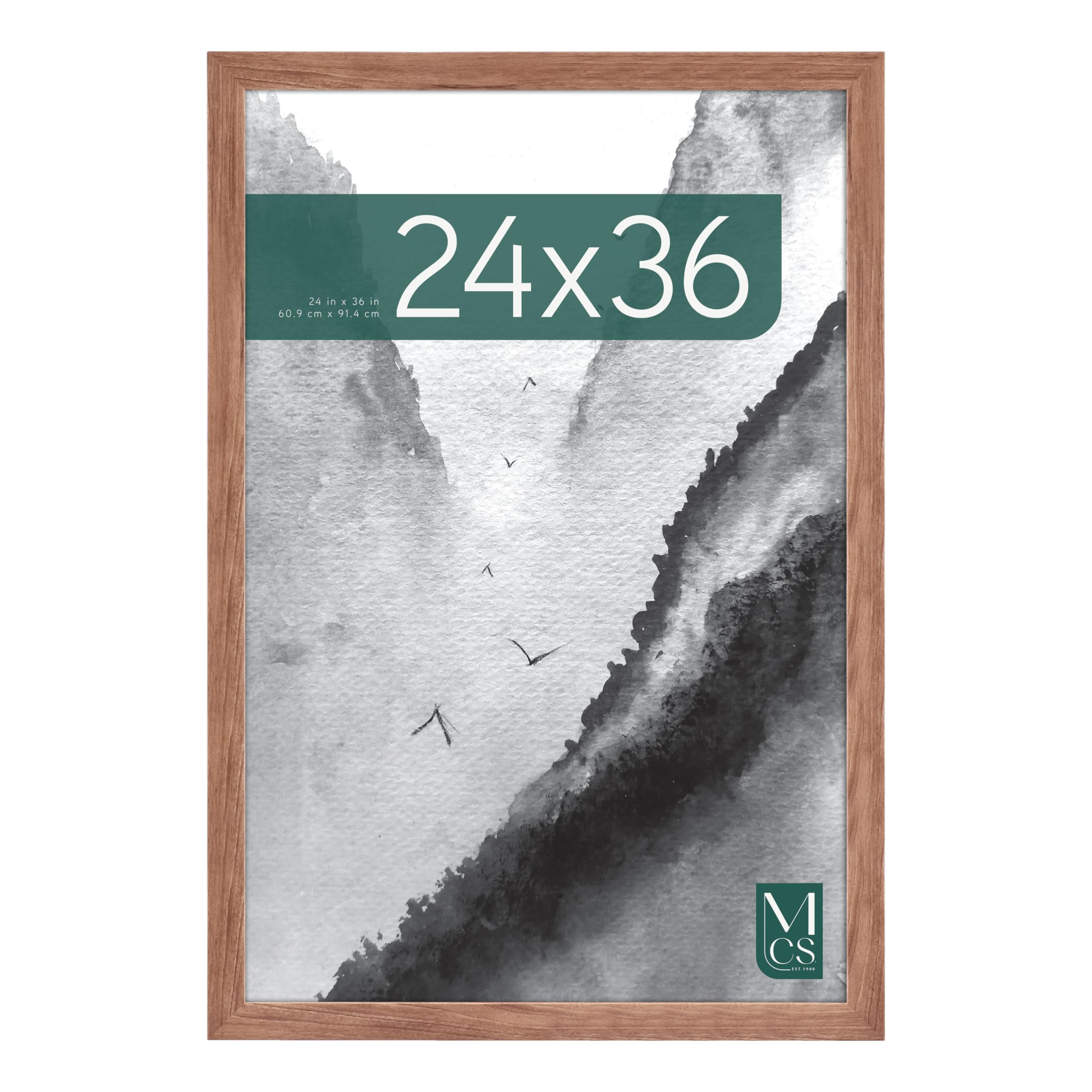 Photo 1 of MCS Museum Poster Frame 24x36 Medium Oak, Vertical & Horizontal Wall Hanging Large Picture Frame for Photos, Posters & Art Prints (1-Pack)
