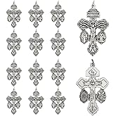 Brilucky 12 Pcs Pardon Crucifix for Rosary Making Supplies,Rosary Crosses Parts St Benedict Medal Rosaries Catholic Bulk,La Cruz Del Perdon Catolica,Crucifijo Del Perdon,Rosarios Catolicos