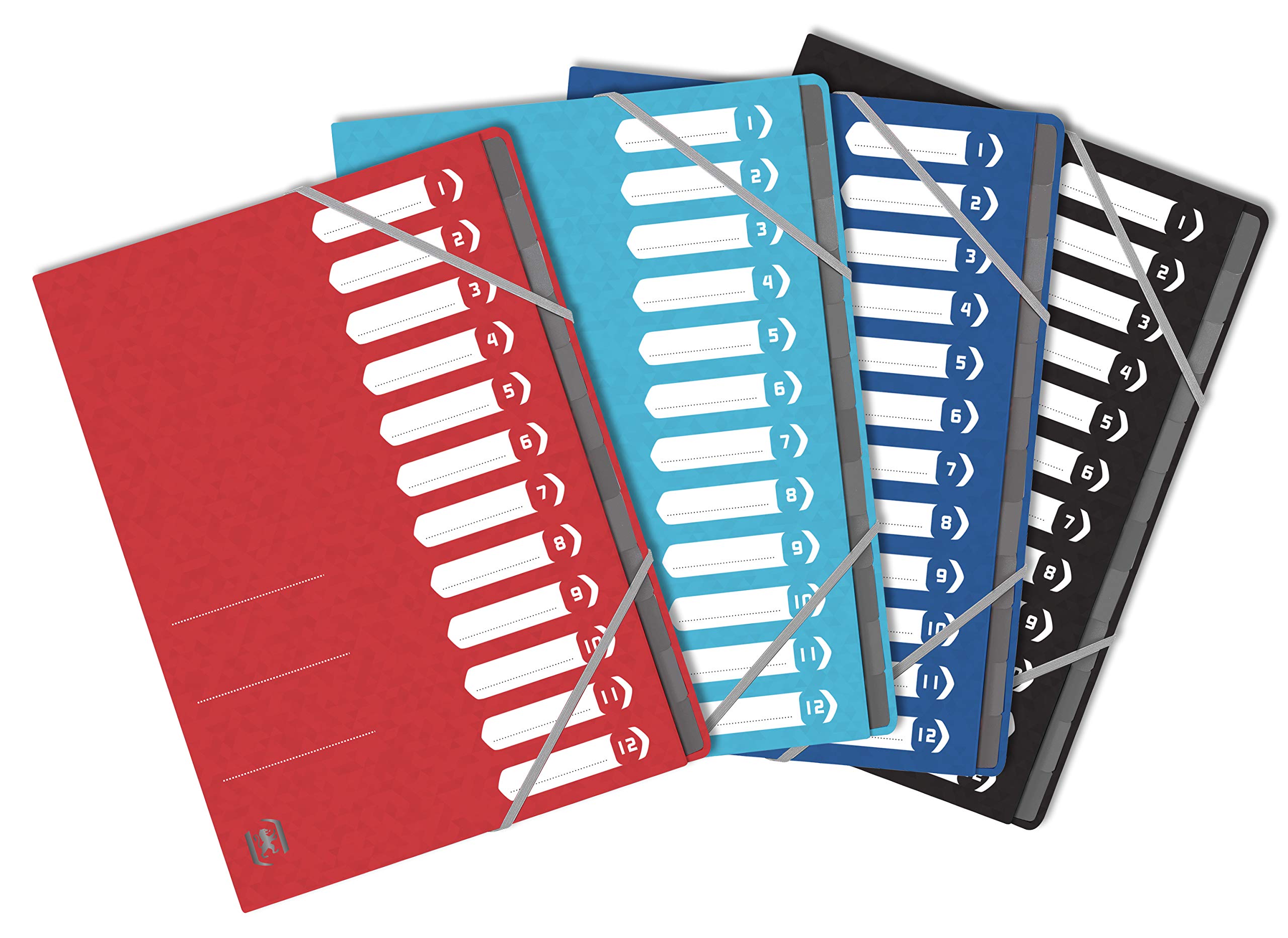 Oxford TopFile+ 12 Positions Folder A4 Size Elastic Closure Multistrat Cover Stapled Random Colour