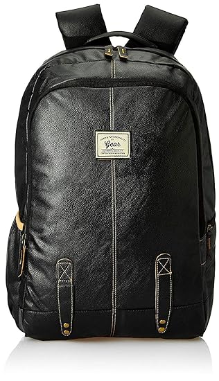 Gear Classic Anti Theft Faux Leather 20 Ltrs Black Laptop Backpack (LBPCLSLTH0101)