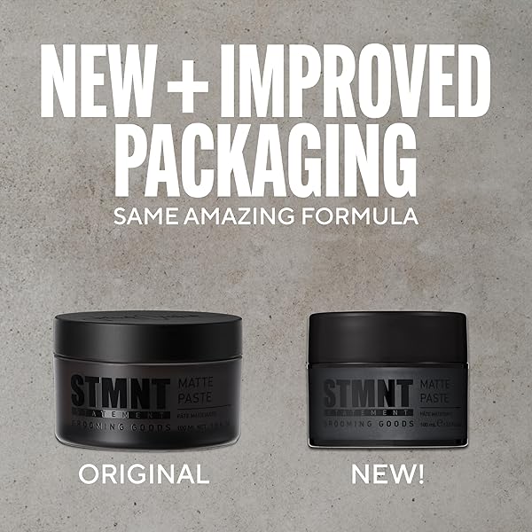 STMNT GROOMING GOODS MATTE PASTE 3.38 OZ | ALL DAY STRONG HOLD & HIGH VOLUME | HAIR CLAY PASTE FOR MEN | NON-GREASY FORMULA | TEXTURE PASTE FOR HAIR | IDEAL FOR DRY & DAMP HAIR | MENS HAIR STYLING