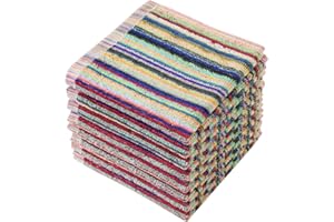 Oeleky Kitchen Dishcloths for Washing Dishes, Ultra Absorbent Dish Rags, Cotton Cleaning Cloths Pack of 8, 12x12 Inches (mult