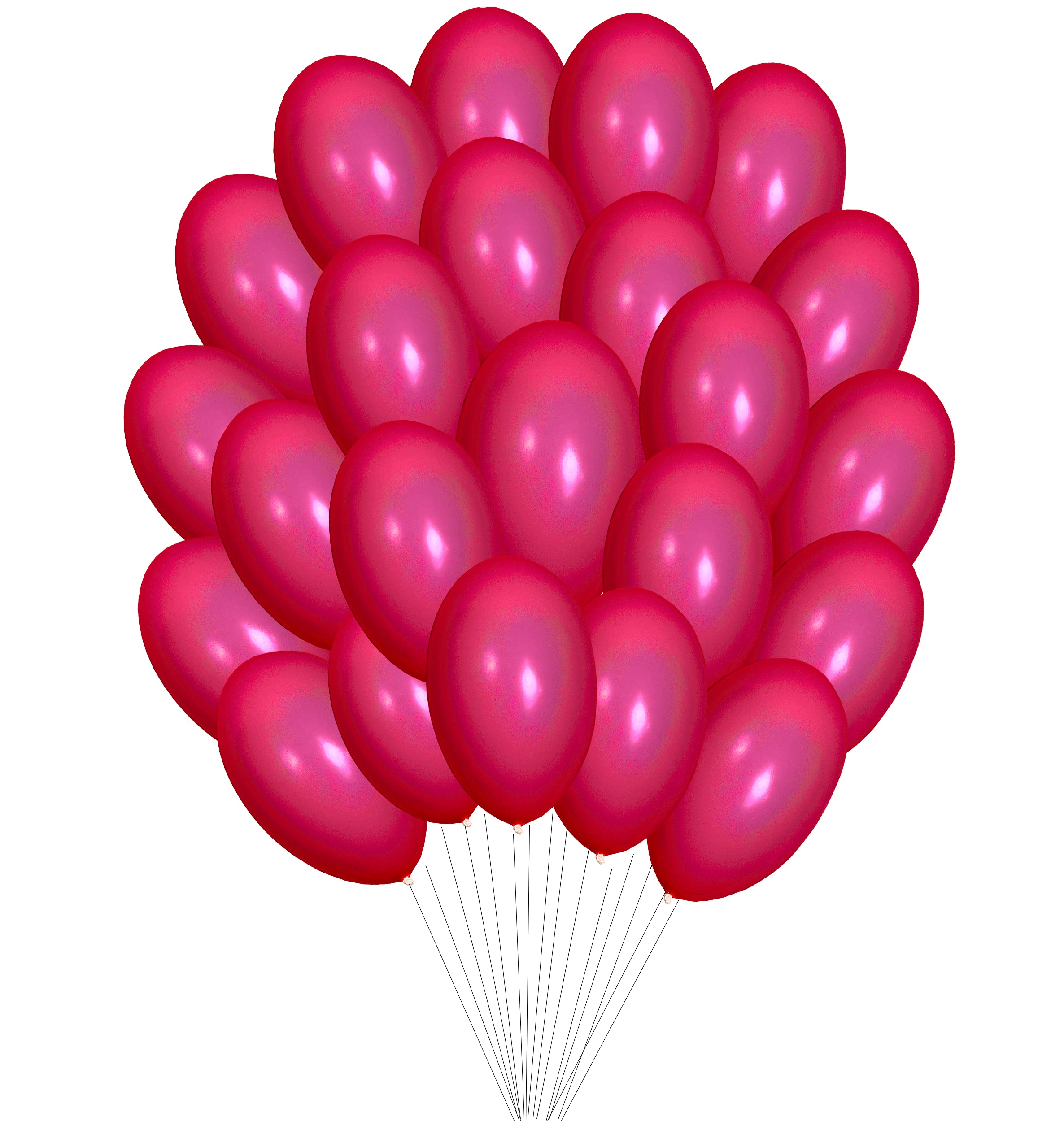 Matissa 100 pcs 10" (25CM) Balloons Pearlised Latex Air or Helium Wedding Birthday Christmas Party Decoration Available in 14 colours (Hot Pink)