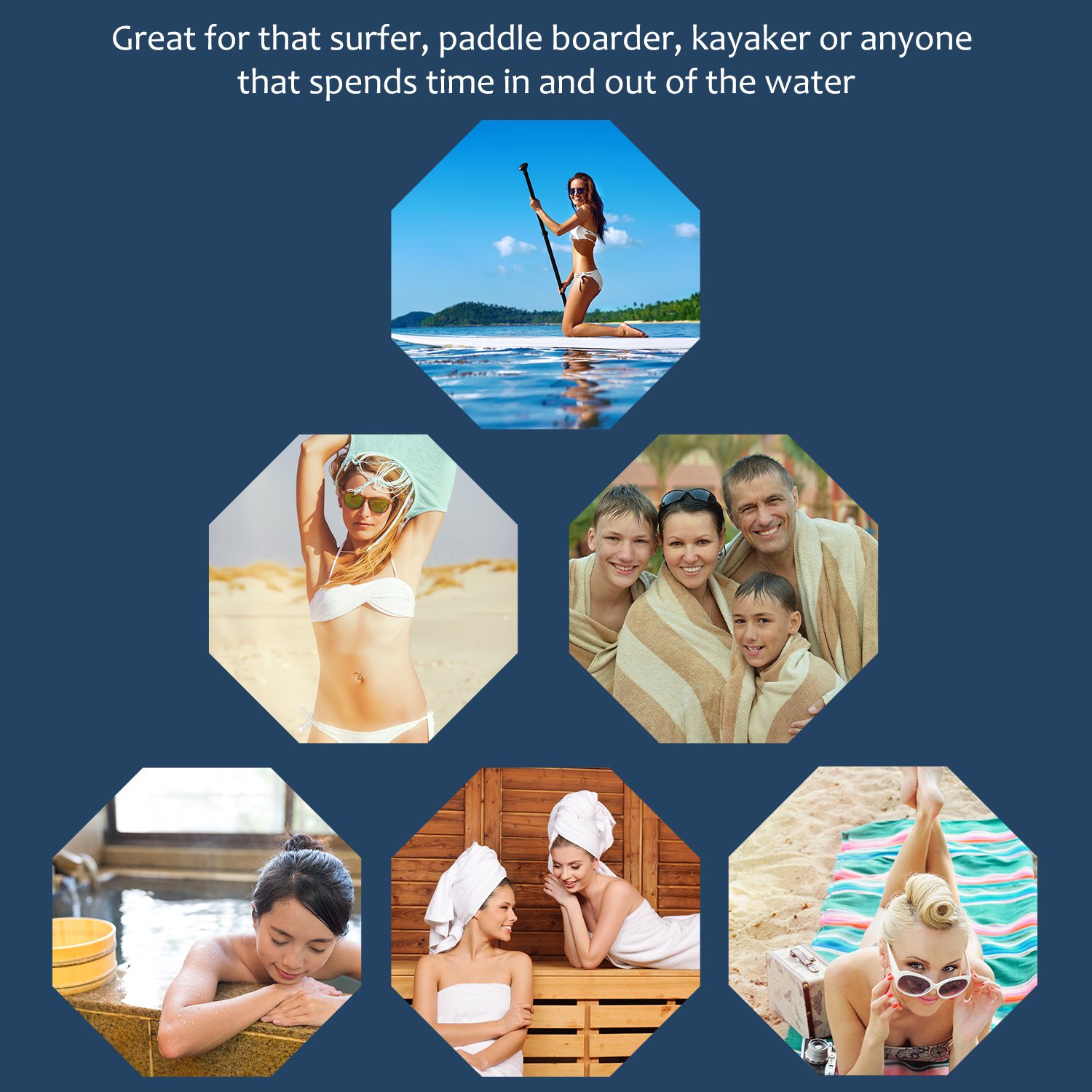 Tirrinia Unisex Surf Beach Wetsuit Changing Towel Robe with Hood for Surfer Swimmer Outdoor Grey