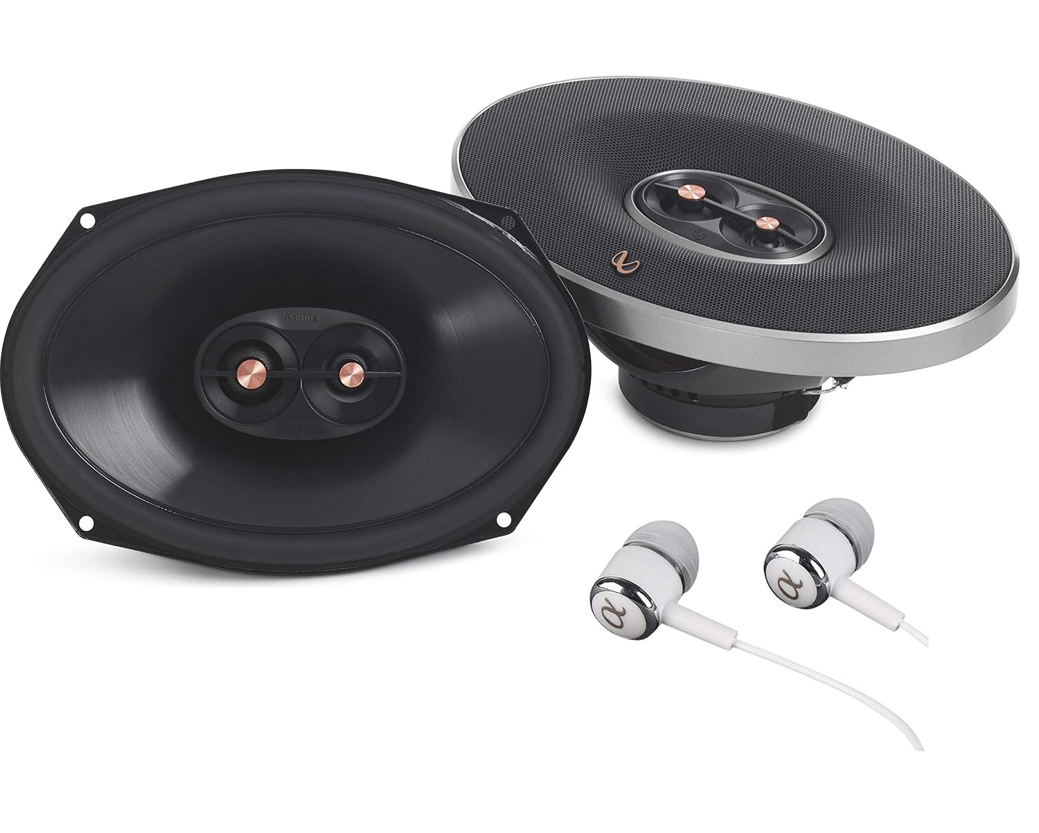 Best Car Speakers Infinity PR9613IS 6X9” 270 watts Max Power 3-Way Primus Series Coaxial Car Audio Stereo Speaker With Edge-Driven Textile Tweeters / Free Alphasonik