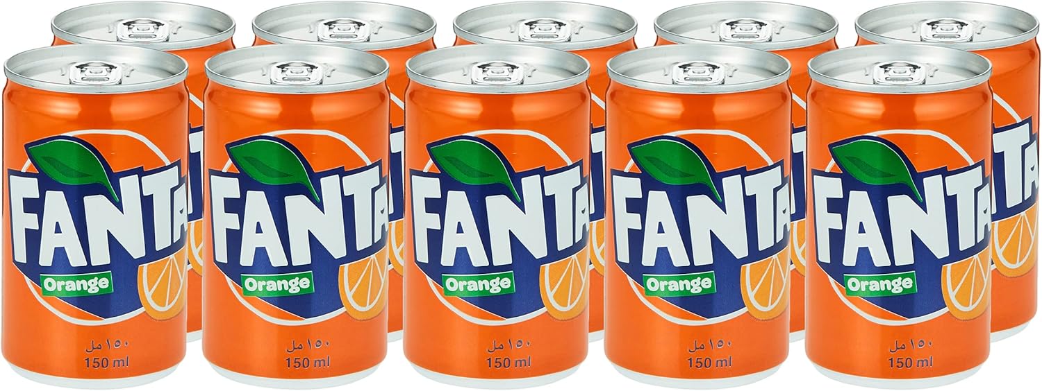 Fanta Orange Carbonated Soft Drink, Cans 150ml (Pack of 10) Buy