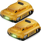 4Ah Replacement Compatible for Dewalt 20V MAX Battery with High Capacity | for 20 Volt Cordless Power Tools DCB201 DCB203 DCB204 DCB205 DCB206 DCD DCF DCG Series