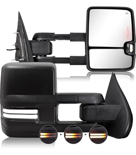 Switchback Signal Tow Mirrors For Silverado/Sierra 1500/2500/3500 (2014-2018) – Heated, LED, Smoked Lens