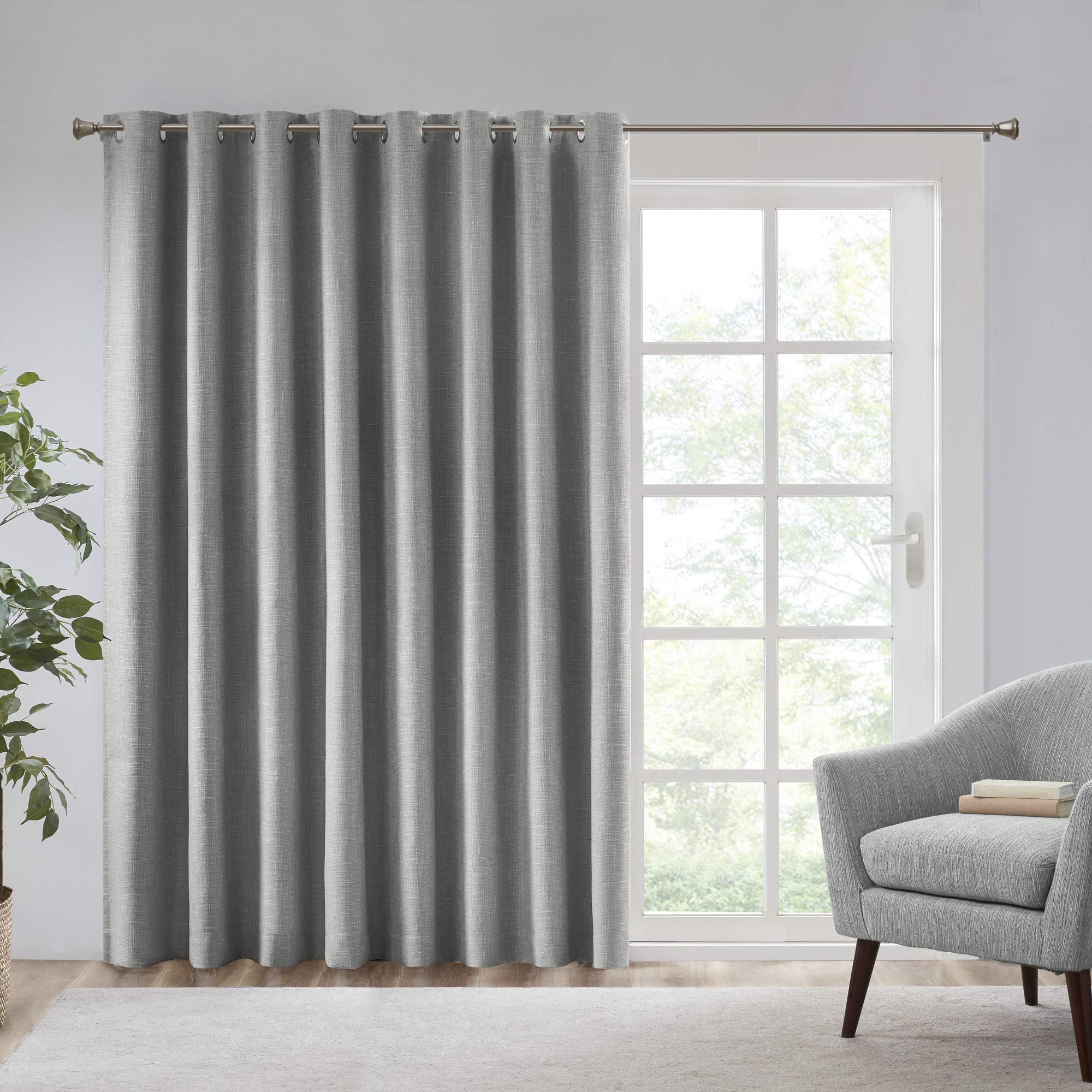 Sun Smart Thermal Insulated Curtain for Bedroom and Home, grey, 100" x 84"