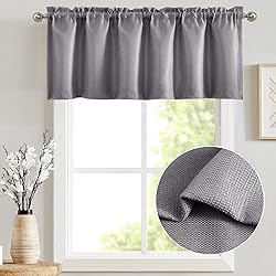 Vangao Blue Valances for Windows Basket Weave