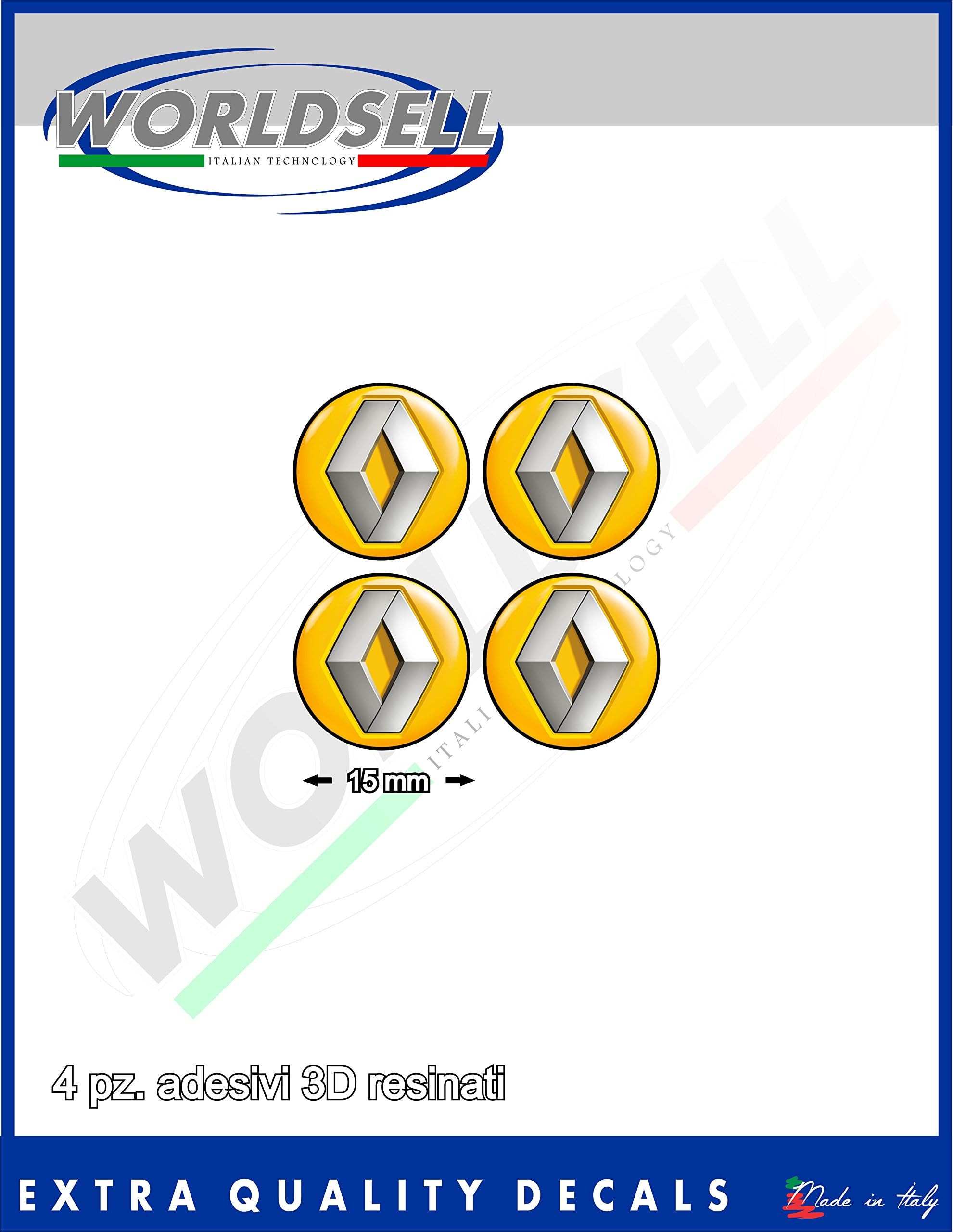 Adhesive resin 3D effect to key kit 4 pcs of 1.5 cm 'TWINGO RENAULT CLIO LAGUNA MEGANE SCENIC''