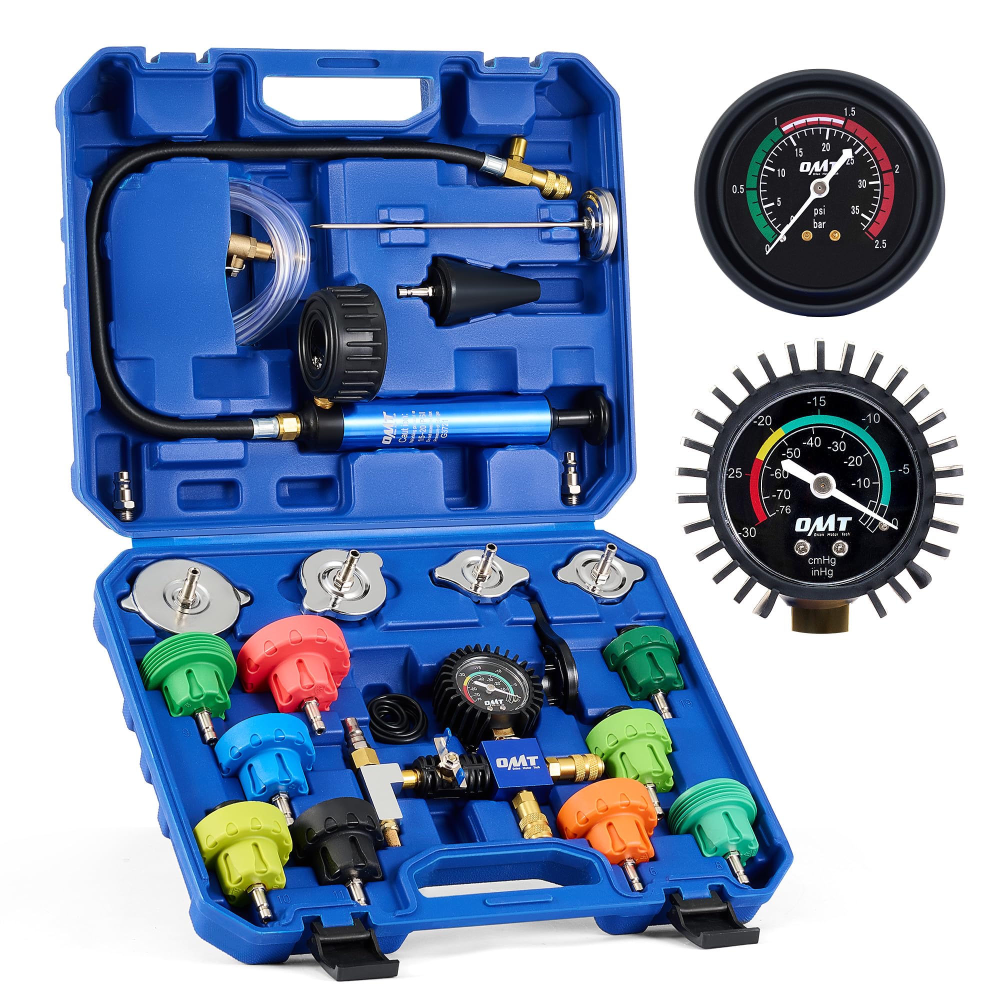 Photo 1 of Orion Motor Tech Coolant Vacuum Refill Kit,22pc Coolant Pressure Tester Kit with 14 Radiator Adapters, Radiator Cooling System Pressure Tester & Filler Kit with Vacuum Pump Vacuum Purge & Refill Tool