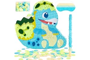 Homarkable Dinosaur Pinata with Stick and Blindfold, Dinosaur Birthday Party Decorations, Jungle Dino Party Baby Shower Decor