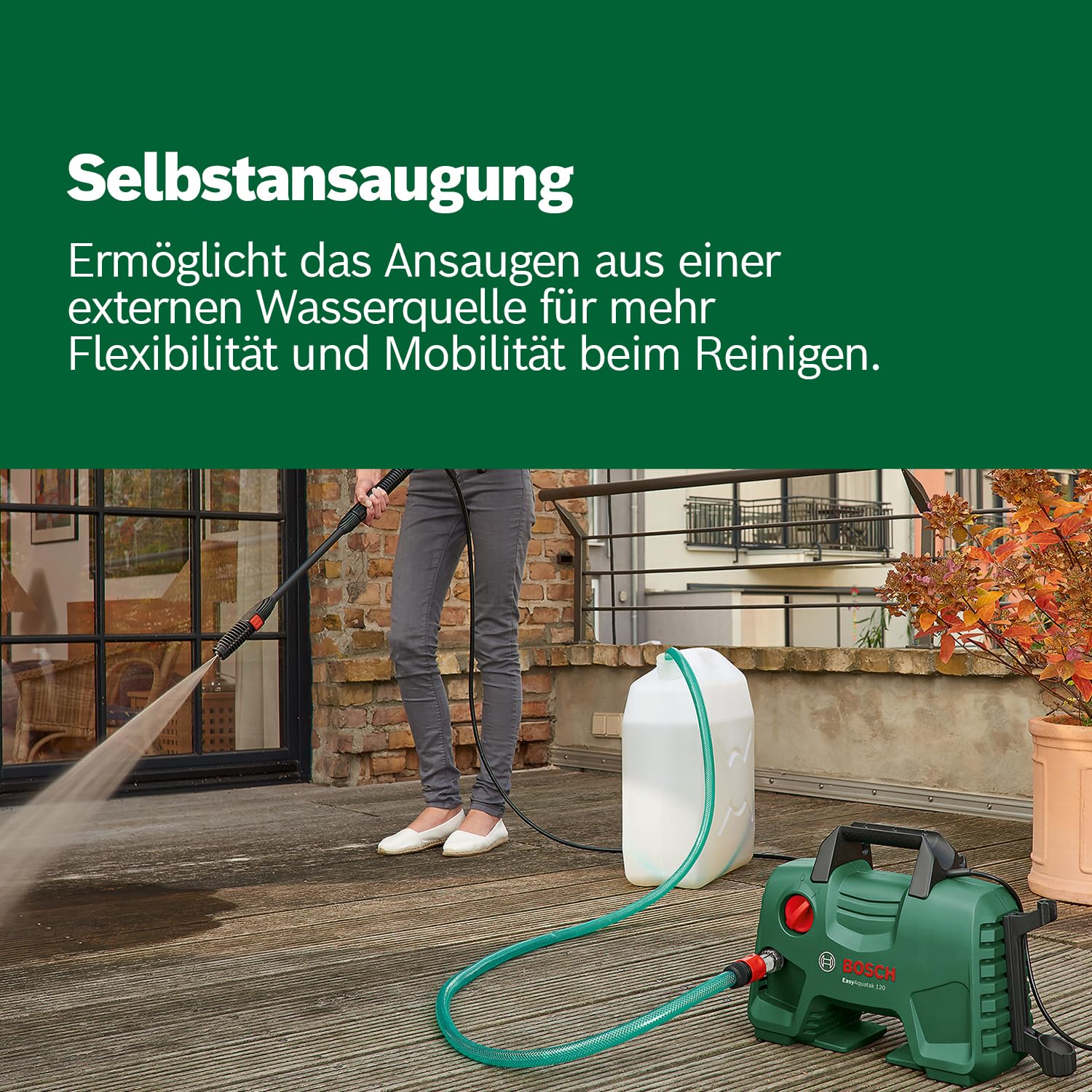 Bosch Home and Garden Hochdruckreiniger EasyAquatak 120 Premium Kit (1500 W, Haus-und Auto-Kit enthalten, max. Fördermenge: 350 l/h, im Karton) - Amazon Edition 4