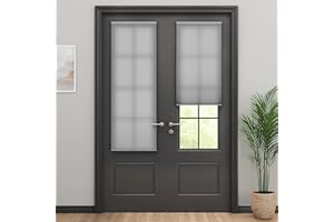 LazBlinds Cordless Cellular Shades for French Doors, No Drill French Door Blinds for Privacy, Light Filtering Honeycomb Shades for Front Door Patio Sliding Glass Door, 1 Pack, 25" W x 40" H, Grey