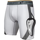 Champro Wind Up Compression Polyester/Spandex Sliding Short W/Cup, Adult X-Large, White