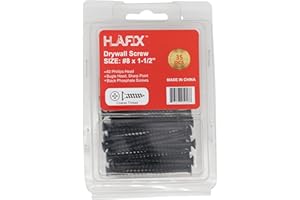 LLAMA HLAFIX Fastener #8x1-1/2'' Drywall Screws 35pcs in Blister Package, Black Phosphate, Phillips Bugle Head Coarse Thread Sharp Point Wood Screw