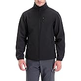 TRAILSIDE SUPPLY CO. Men's Softshell Jacket Fleece Lined Windbreaker,Lightweight Water Resistant Winter Coat