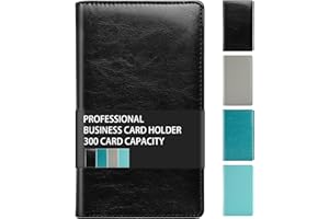 GOWALL 300 Card Capacity Leather Business Card Book Holder Organizer, Card Binder Professional PU Name Card Credit Cards Booklet (Multiple Colors Optional)