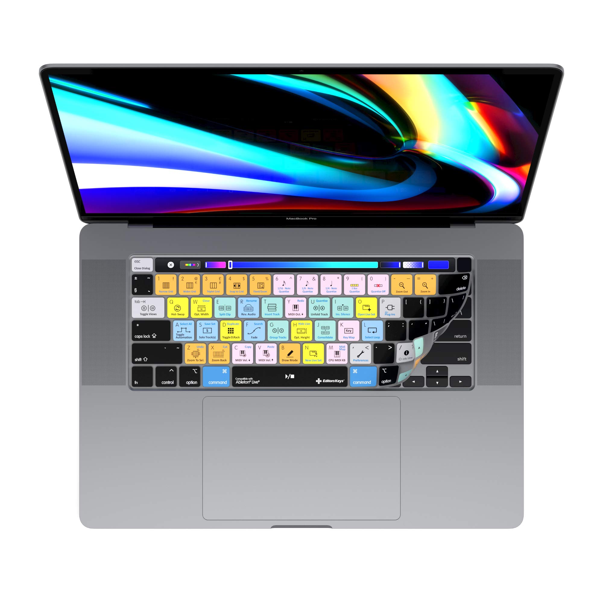 Ableton Live Compatible Keyboard Covers Designed for MacBook and iMac Keyboards | Editors Keys | Edit Faster than ever before (MacBook Pro 13-16" With TouchBar 2020-2022)