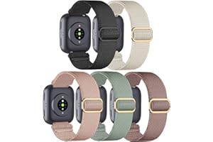 HQzon 5 Pack Elastic Nylon Watch Band Compatible with Amazfit Bip 6/ Bip 5/Gtr 4/Gtr 3/Gtr 2/47mm/Balance, 22mm Elastic Watch Strap for Men and Women