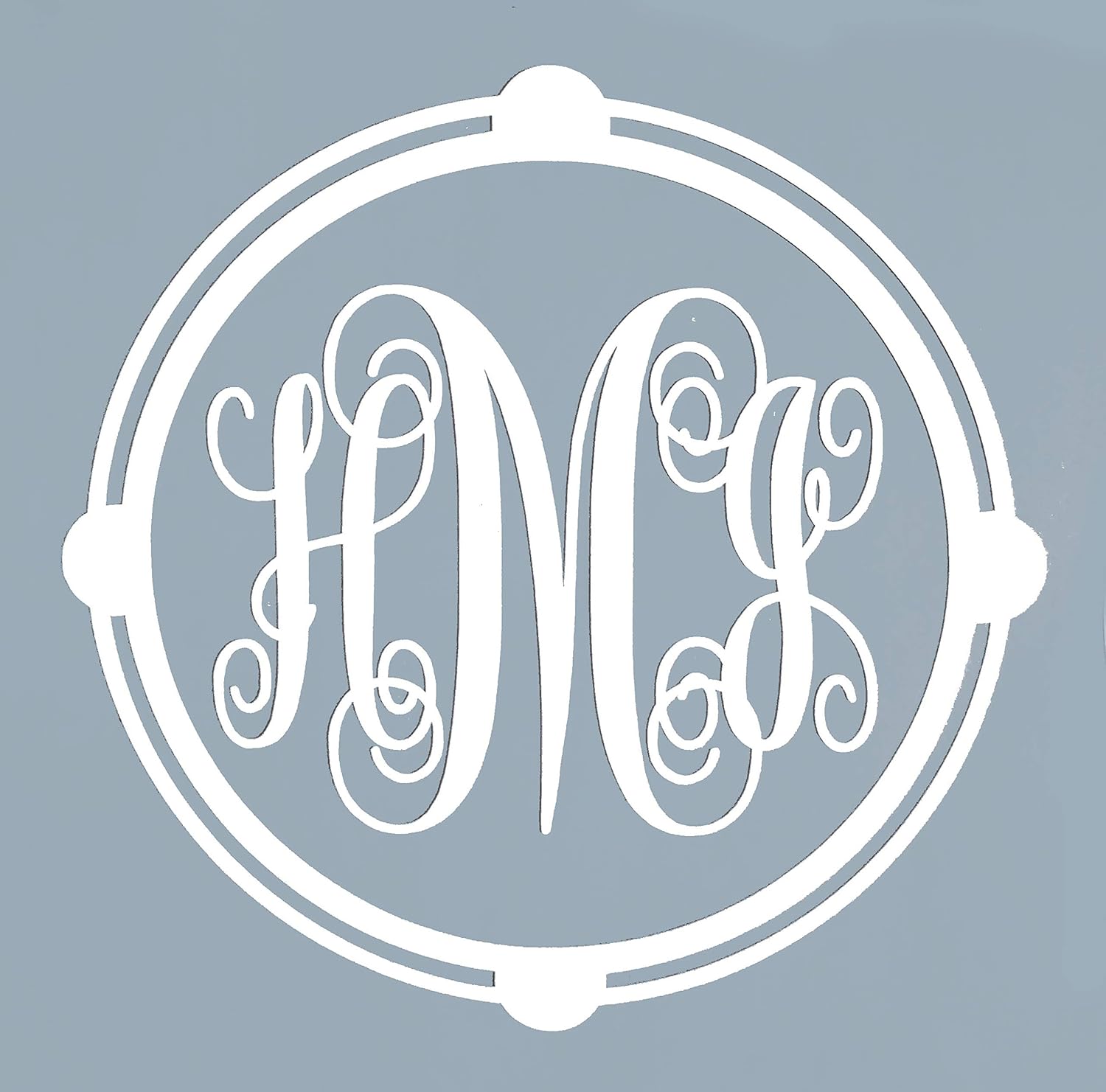 Custom Initial Monogram Vinyl Decal Bumper Sticker, for
