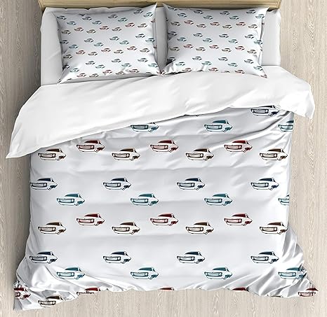 Amazon Com Cars Duvet Cover Set 4 Piece Queen Bedding Sets Soft