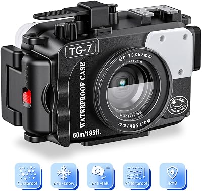 Seafrogs Underwater Camera Housing for Olympus TG-7 195FT 60M Waterproof Case