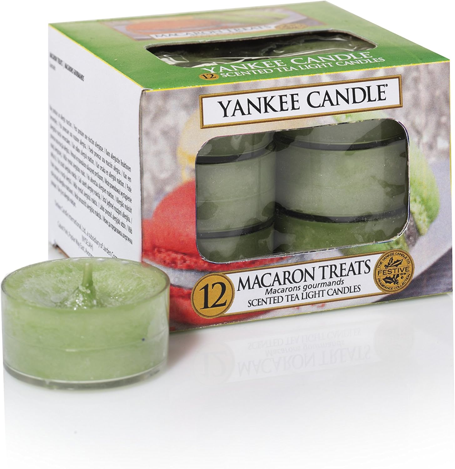 Yankee Candle 12 Festive Fragranced Boxed Tea Light Candles (Macaron