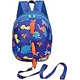 DB Dinosaur Toddler Mini Backpack with Leash, Children Kids Baby Harness Bookbag (Deep Blue)