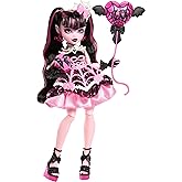 Monster High Scary Sweet Birthday Draculaura Doll | Vampire in Pink Party Dress with Party-Themed Accessories like Invite, Balloon, Gift, Fan and More