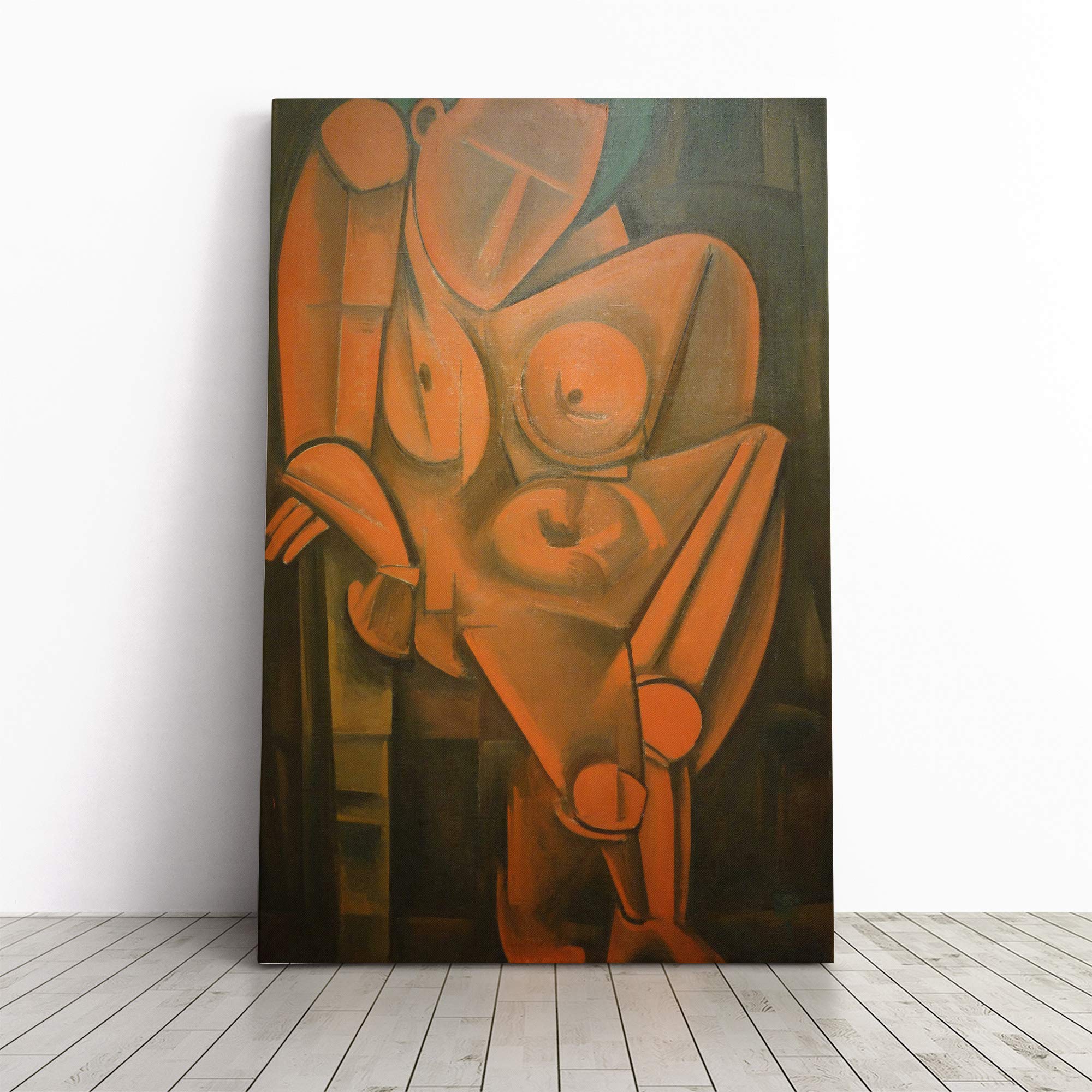 Yorozu Tetsugoro Leaning Woman Canvas Print | Gallery Wrapped 30mm Frame Wall Art | 20x14 inches | Ready to Hang | Modern People Picture | Living Room Bedroom Lounge Office