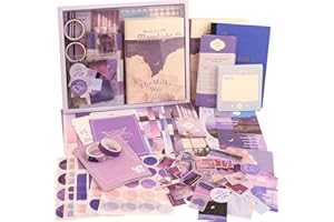 EMMOOLIFE 348 Pcs Scrapbooking Supplies Kit, Vintage Aesthetic Scrapbook Kit for Bullet Junk Journal, Stationery, A6 Grid Notebook, DIY Journaling Supplies, Birthday Craft Gift for Teen Girl Kid Women