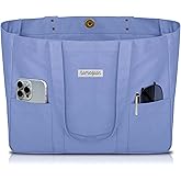 HOMESPON Large Canvas Tote Bag for Women Everything Bag with Pockets and Laptop Sleeve
