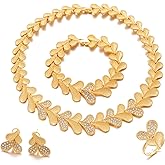 Sajayea 24k Gold Plated Necklace Set for women African Accessories for women Christmas Day Gifts