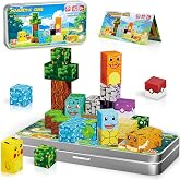 Mini Magnetic Blocks Pet Travel Toys, 35 PCS Magnetic Building Cubes with Metal Storage Case for Kids Ages 3-8, STEM Montessori Construction Toys for Toddlers, Airplane &amp; Car Ride Essentials