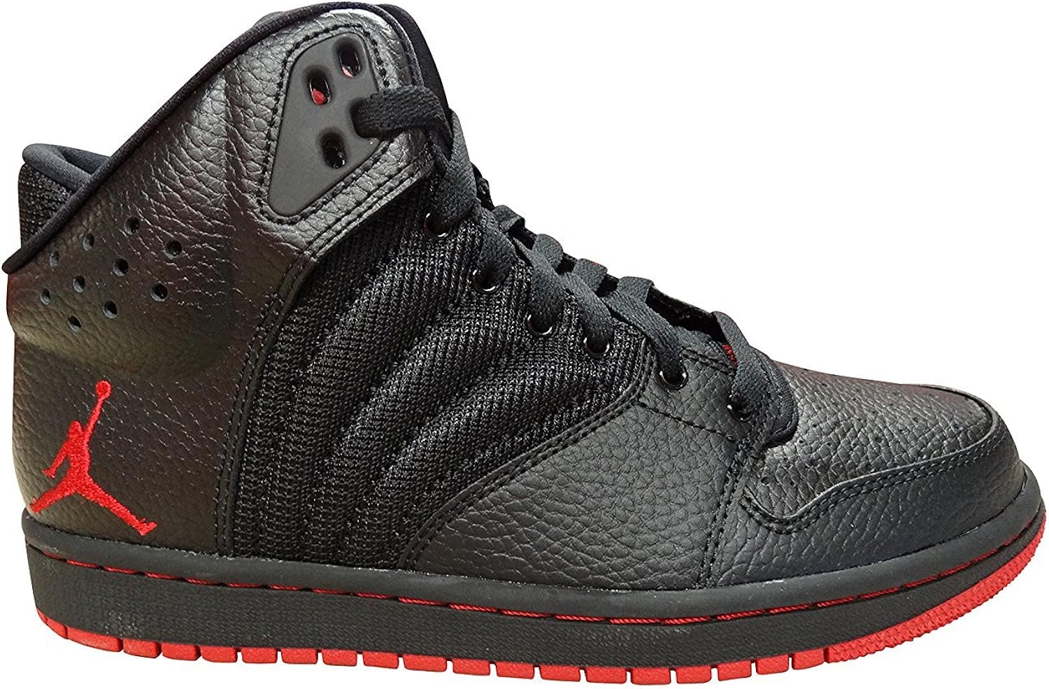 Amazon.com | NIKE Jordan 1 Flight 4 PREM Basketball Shoes Black Red 838818 006 | Basketball